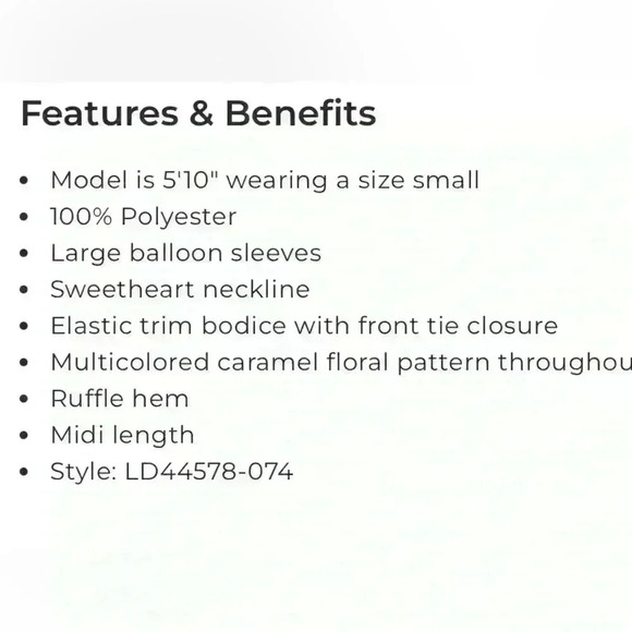 LUSH WOMEN'S CARAMEL MULTI LARGE FLORAL PRINT MIDI DRESS size medium - Picture 5 of 7